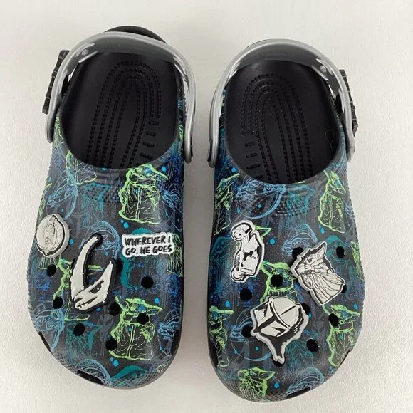 Crocs Star Wars Mandalorian Jibbitz Men Sz 6 Women 8 Unisex Slip On Sandal Shoe - Picture 1 of 10